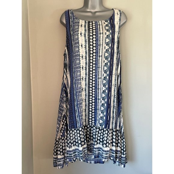 Love Kyla Dresses & Skirts - Love Kyla - Blue Dress Boho Pattern of Blues, Drop waist, flare Yellowstone Vibe
